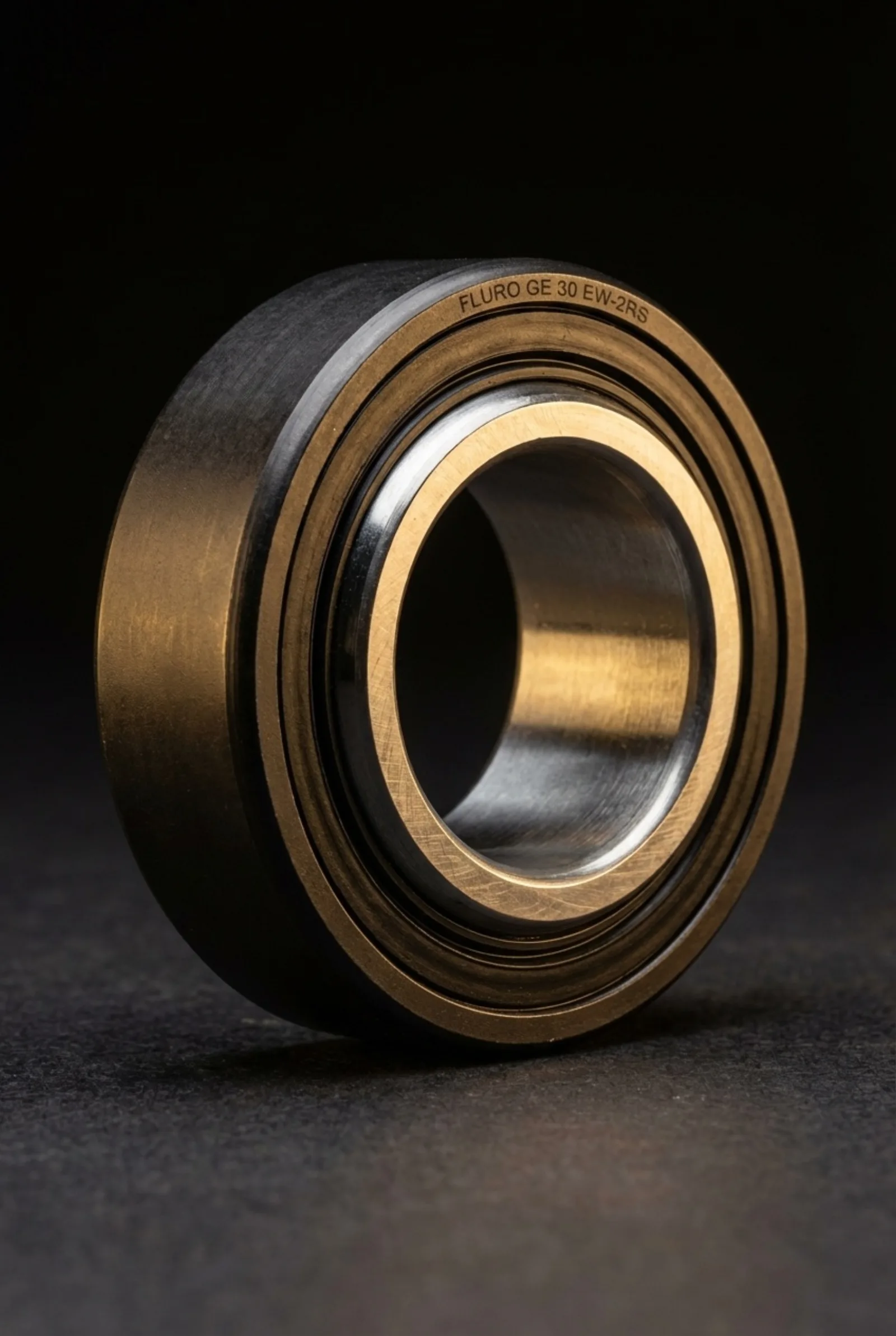 FLURO GE 30 EW-2RS spherical plain bearing, close-up of the precision bearing