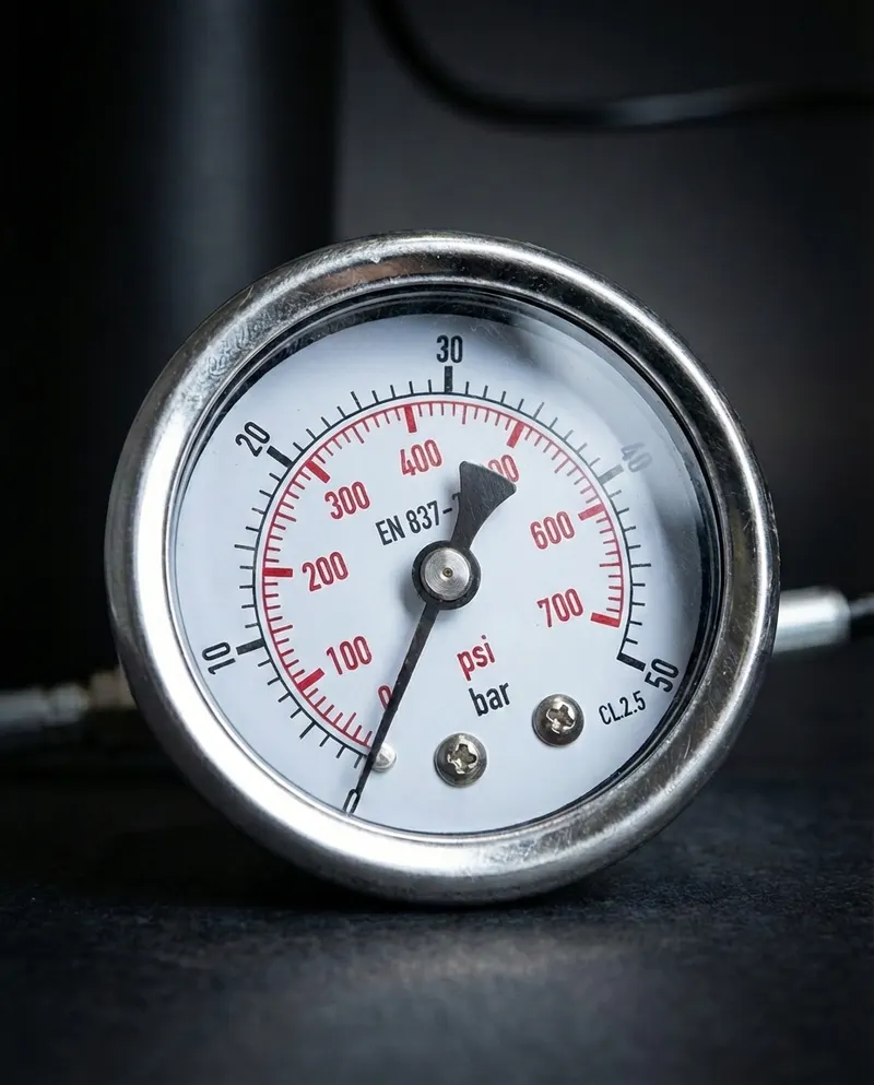 ∆P analog gauge reading in PSI and bar